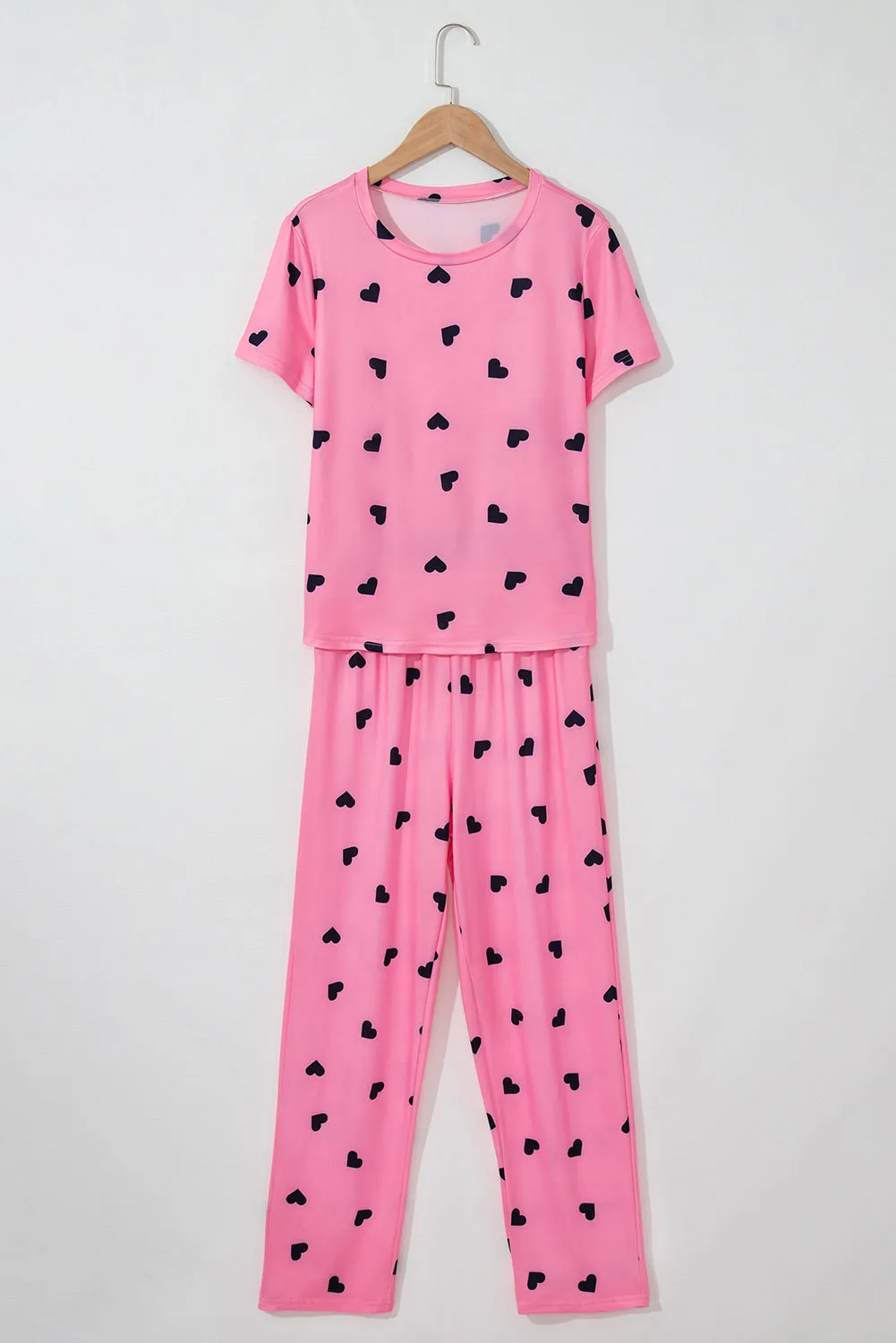 Pink Valentines Heart Print Tee and Pants Lounge Set sold by Beagle Boutique product image thumbnail 4