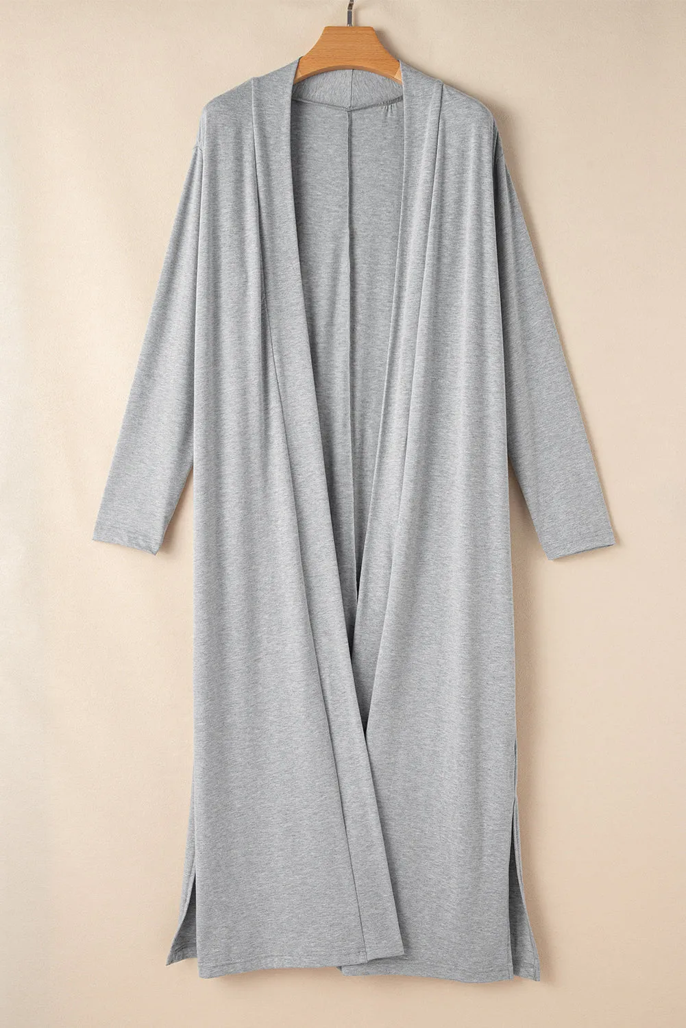 Light Grey Split Long Cardigan and Skinny Pants Lounge Set sold by Beagle Boutique product image thumbnail 3