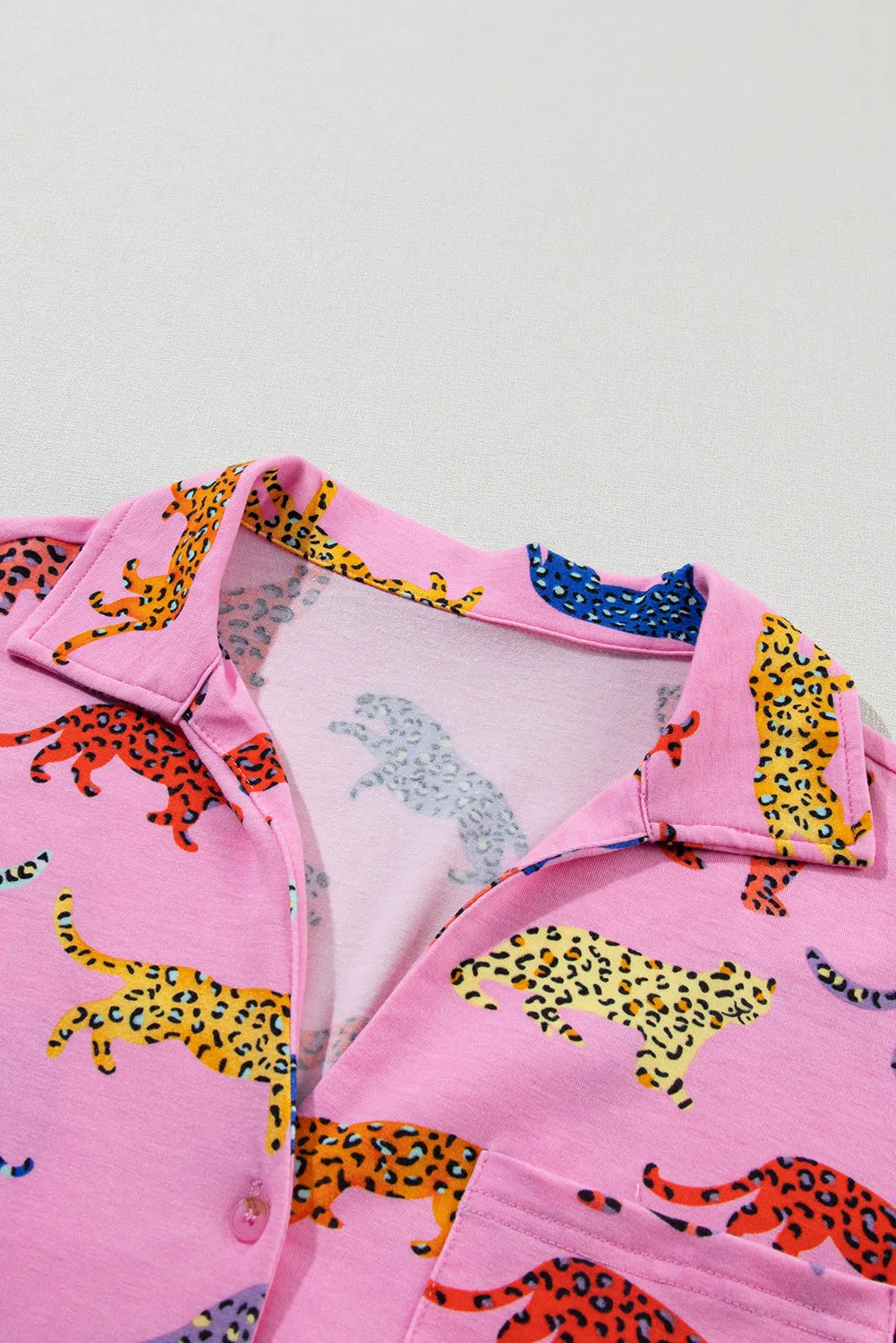 Pink Cheetah Print Shirt and Pants Pajama Set sold by Beagle Boutique product image thumbnail 3