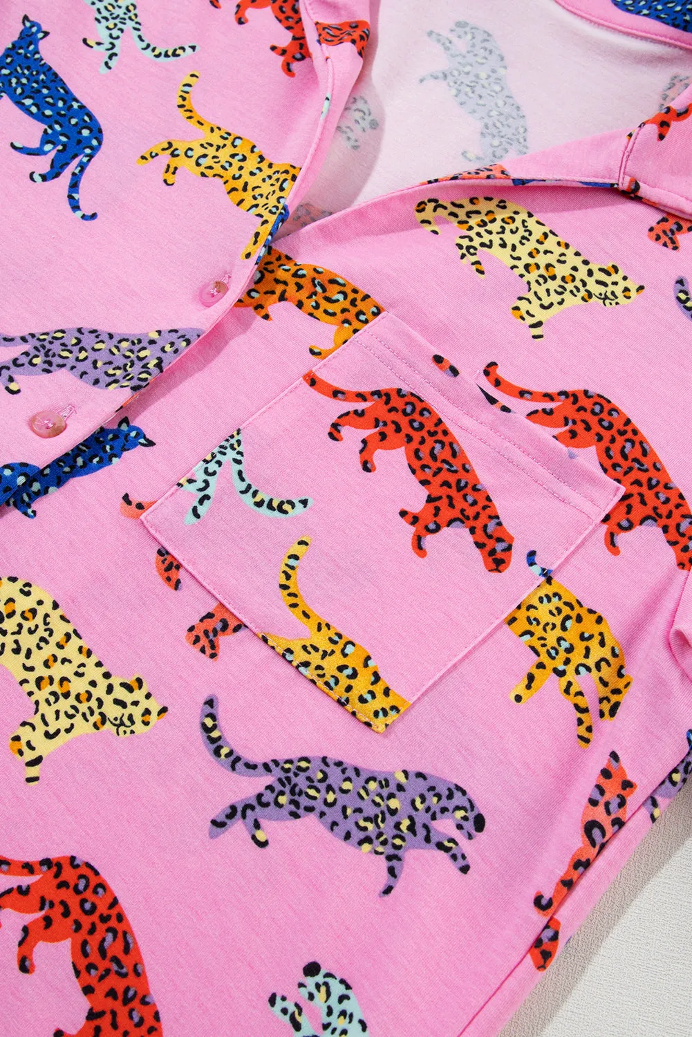 Pink Cheetah Print Shirt and Pants Pajama Set sold by Beagle Boutique product image thumbnail 5