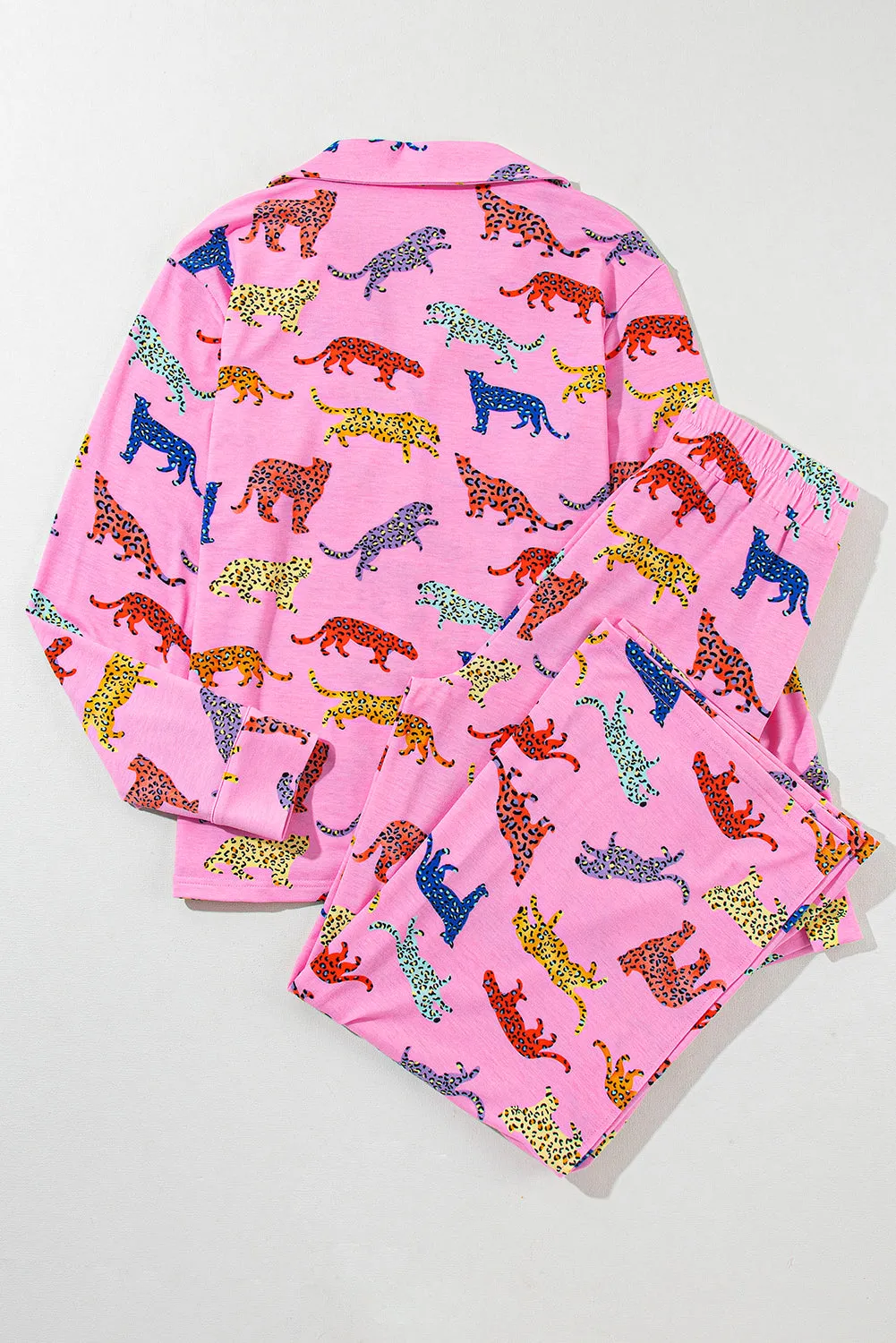 Pink Cheetah Print Shirt and Pants Pajama Set sold by Beagle Boutique product image thumbnail 2