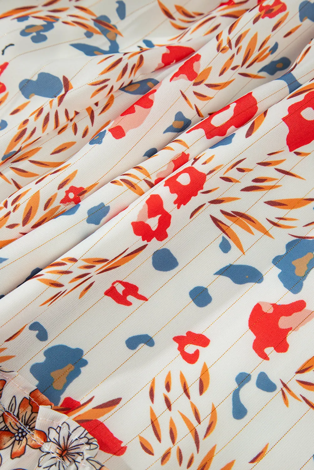 Khaki Plus Size Floral Tiered Ruffle Maxi Dress sold by Beagle Boutique product image thumbnail 3