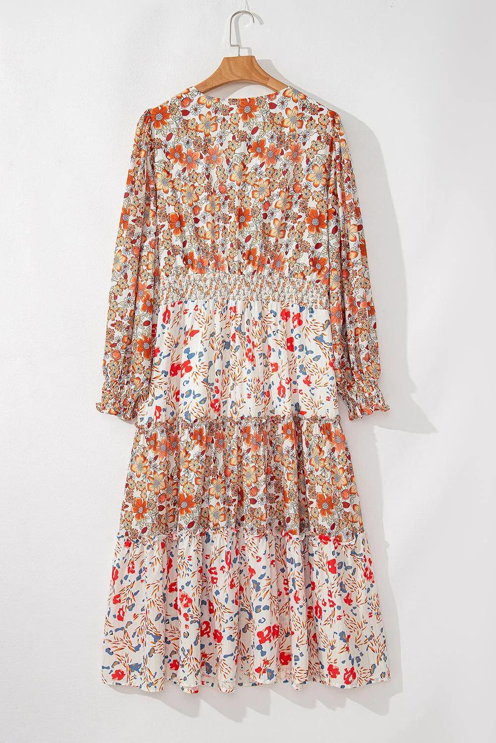 Khaki Plus Size Floral Tiered Ruffle Maxi Dress sold by Beagle Boutique product image thumbnail 2