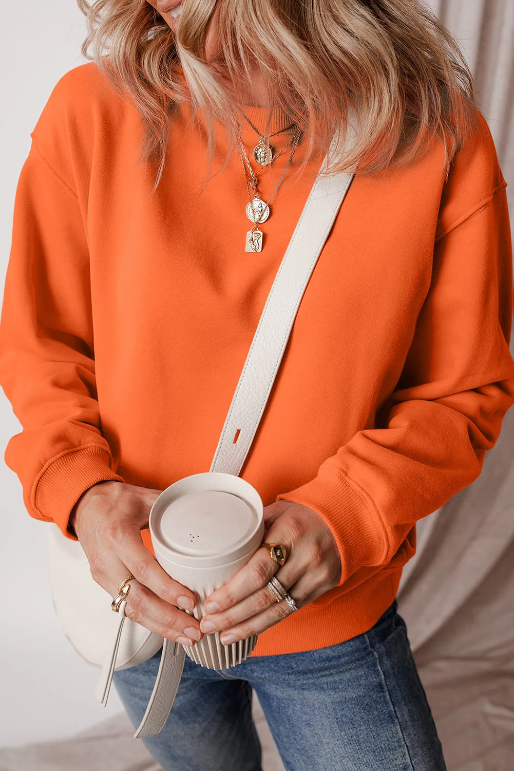 Fleece Lined Drop Shoulder Terry Sweatshirt sold by Beagle Boutique product image thumbnail 3