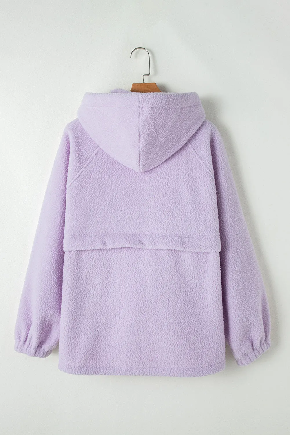 Lavendula Zipped Patch Pocket Fuzzy Drawstring Hoodie sold by Beagle Boutique product image thumbnail 5