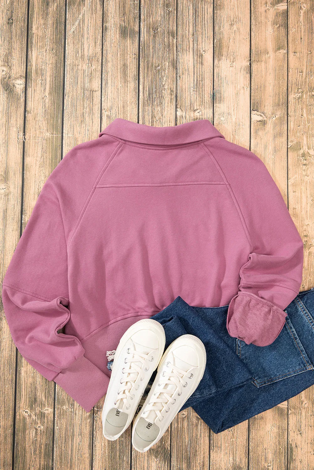 Quarter Zip Stand Neck Kangaroo Pocket Sweatshirt sold by Beagle Boutique product image thumbnail 5