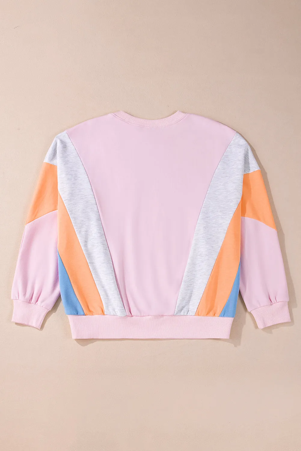 Light Pink Color Block Batwing Sleeve Loose Fit Sweatshirt sold by Beagle Boutique product image thumbnail 5