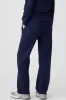 Navy Blue Solid Colour Fleece Lined Drawstring Waist Casual Trousers sold by Beagle Boutique