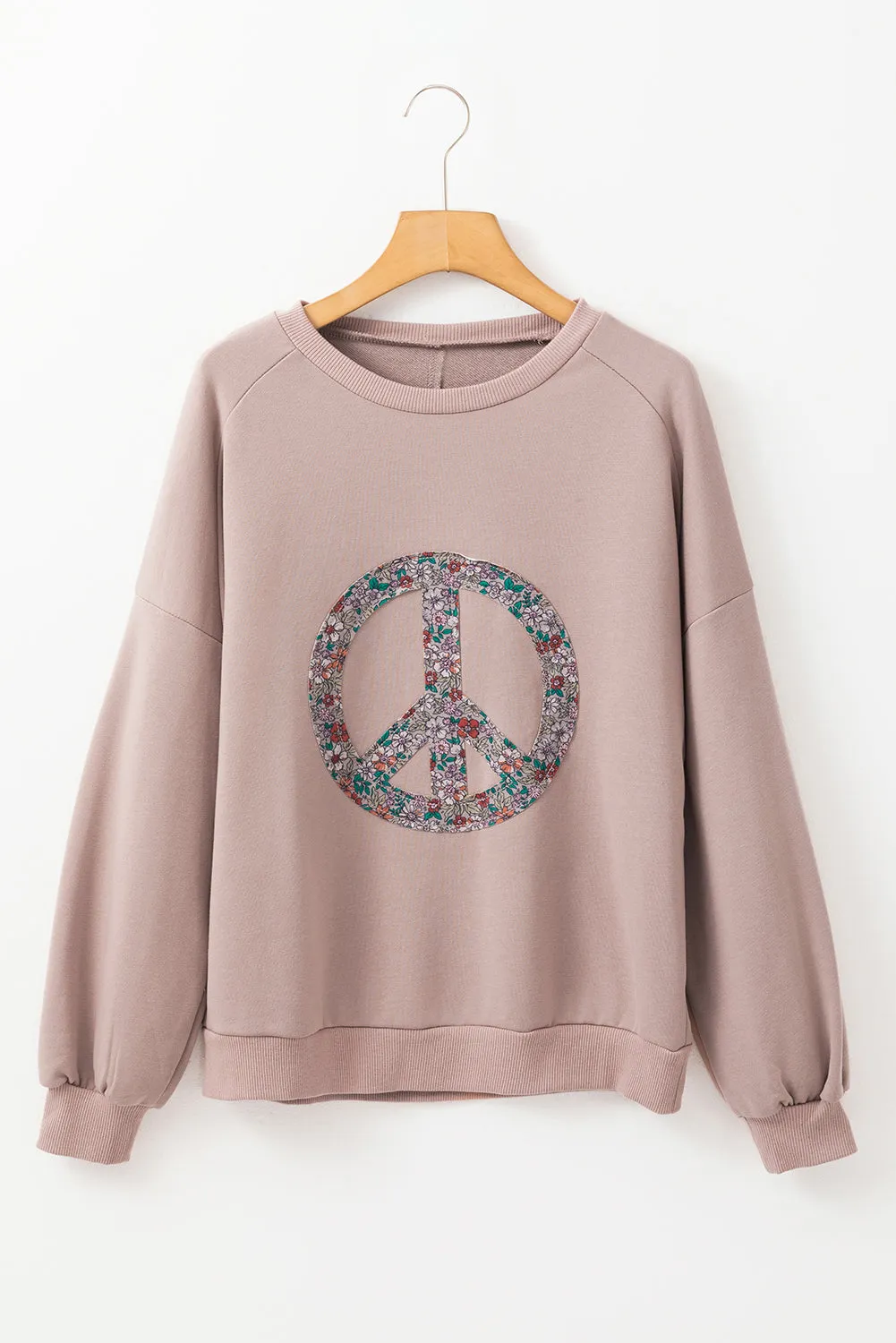 Goat Floral Peace Symbol Drop Shoulder Sweatshirt sold by Beagle Boutique