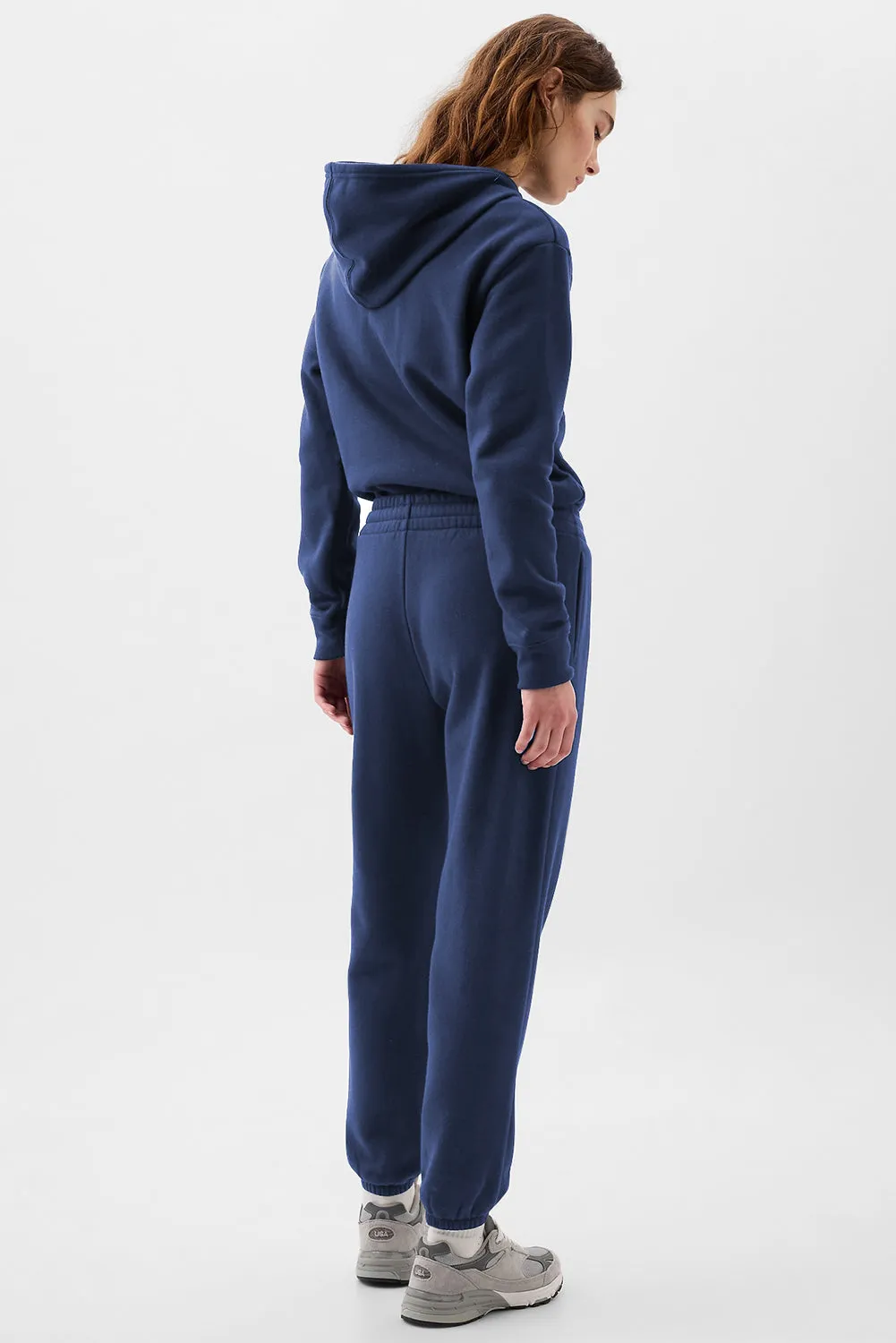 Navy Blue Solid Colour Fleece Lined Drawstring Waist Joggers sold by Beagle Boutique product image thumbnail 4