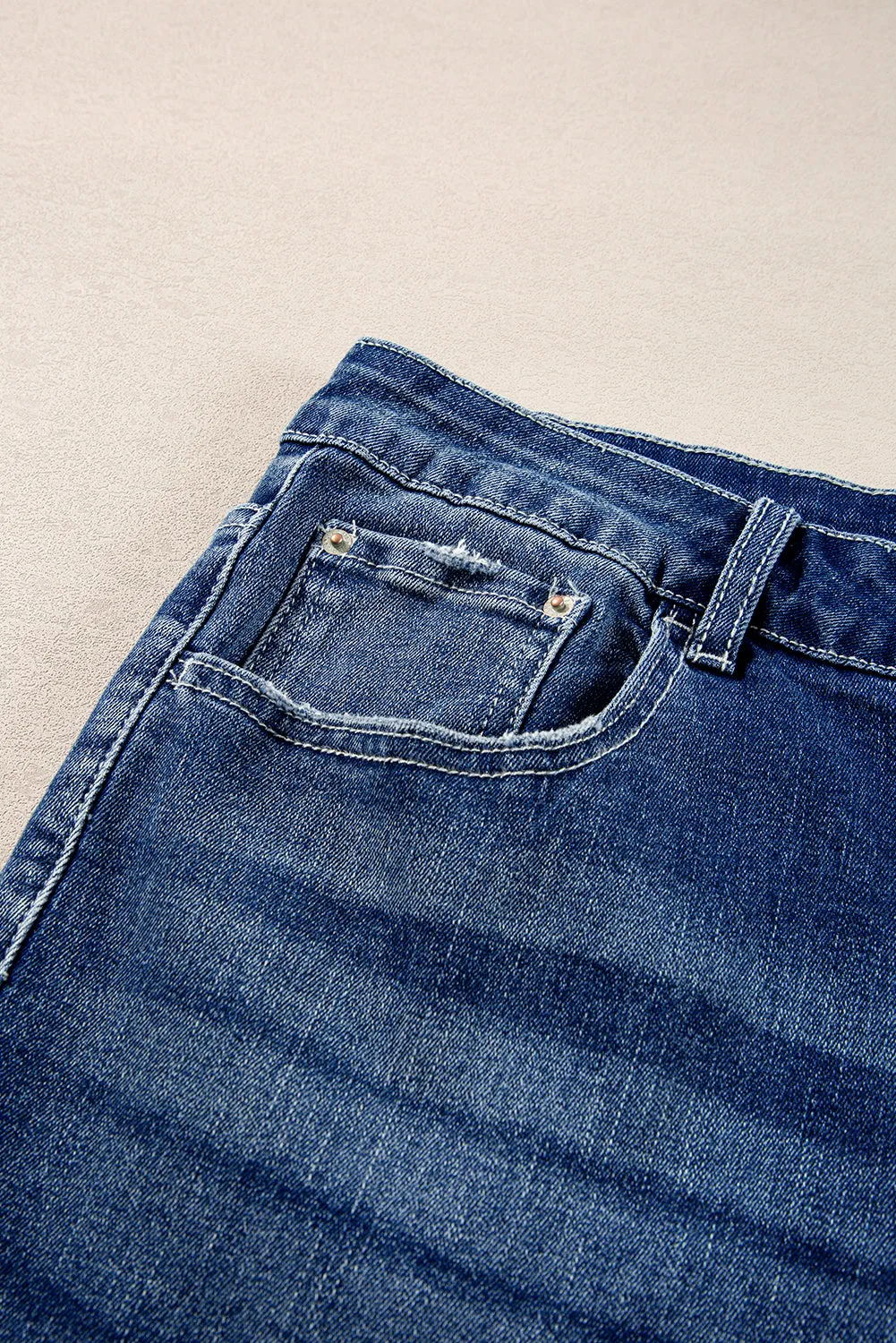 Dirty blue Plus Size High Waist Side Slits Flare Jeans sold by Beagle Boutique product image thumbnail 2