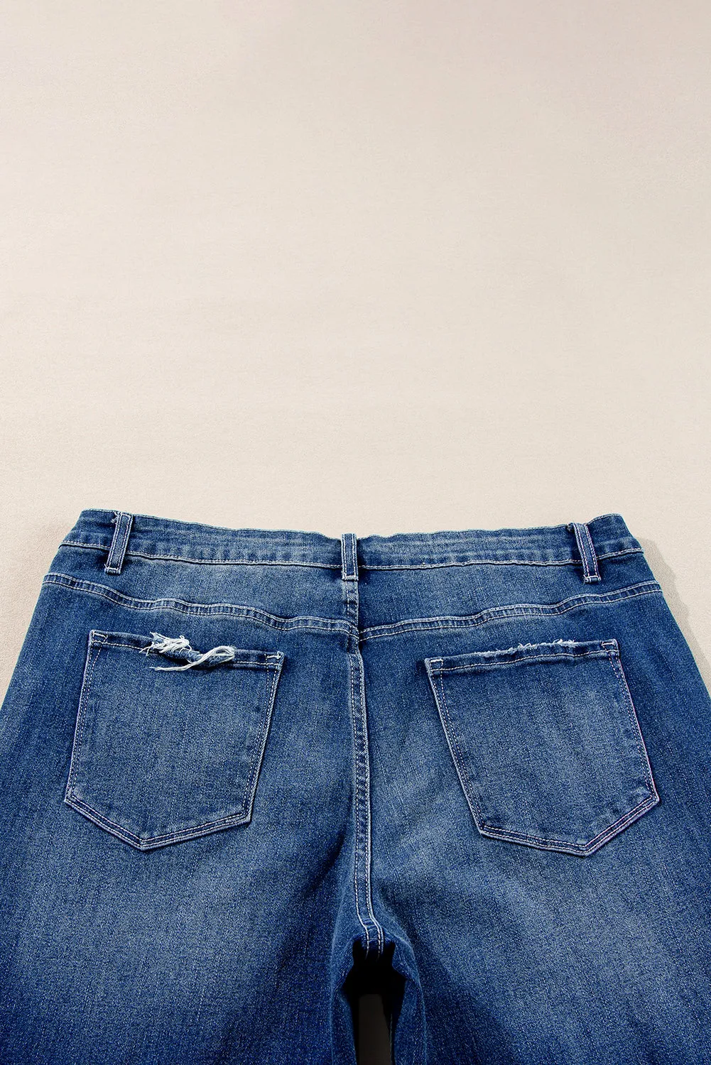 Dirty blue Plus Size High Waist Side Slits Flare Jeans sold by Beagle Boutique product image thumbnail 3