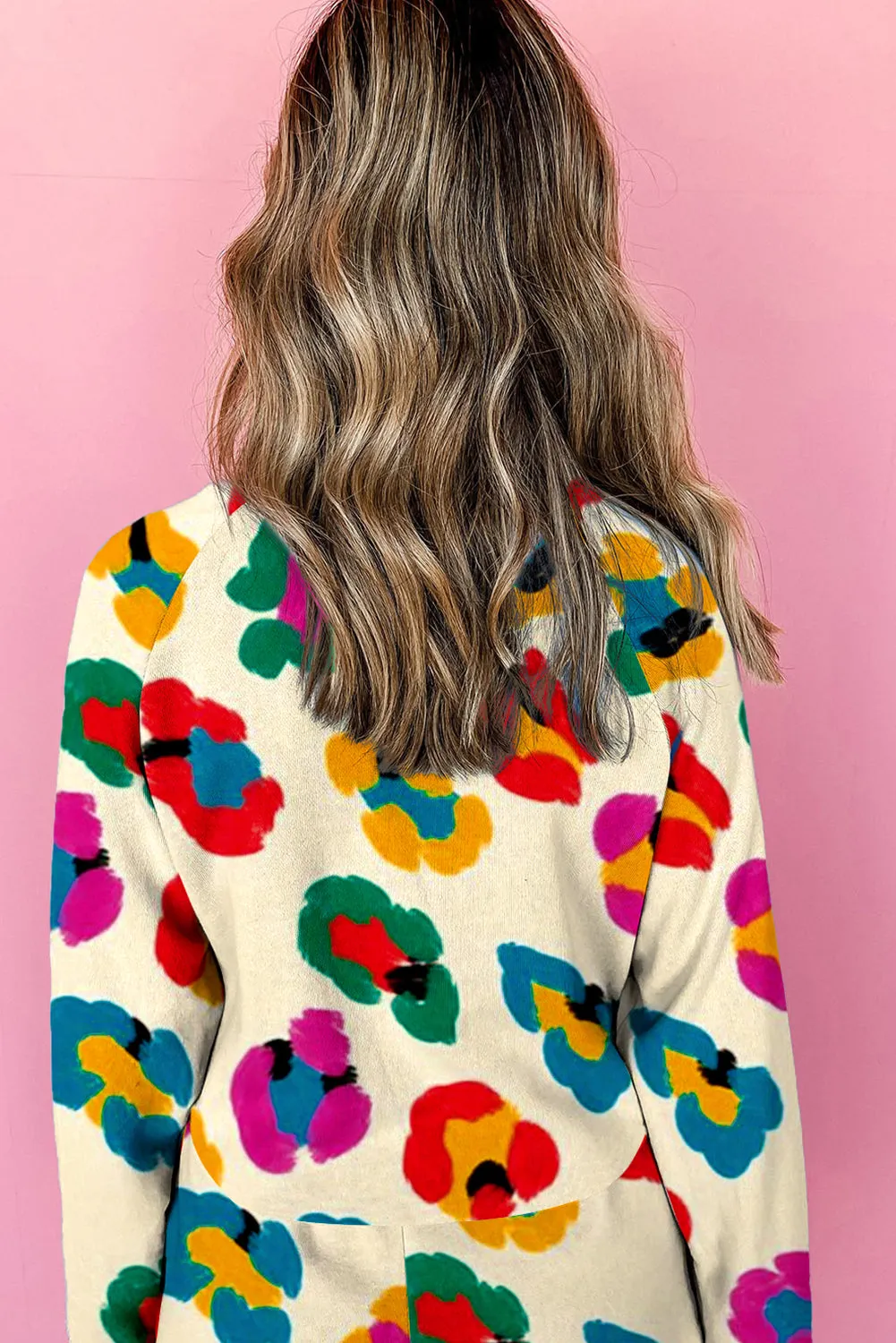 Apricot Multicolour Leopard Printed Long Sleeve Top Two Piece Shorts Set sold by Beagle Boutique product image thumbnail 2