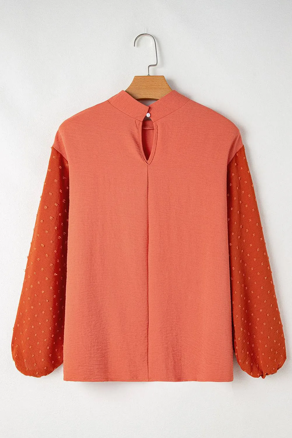 Russet Orange Swiss Dot Balloon Sleeve Loose Blouse sold by Beagle Boutique product image thumbnail 3