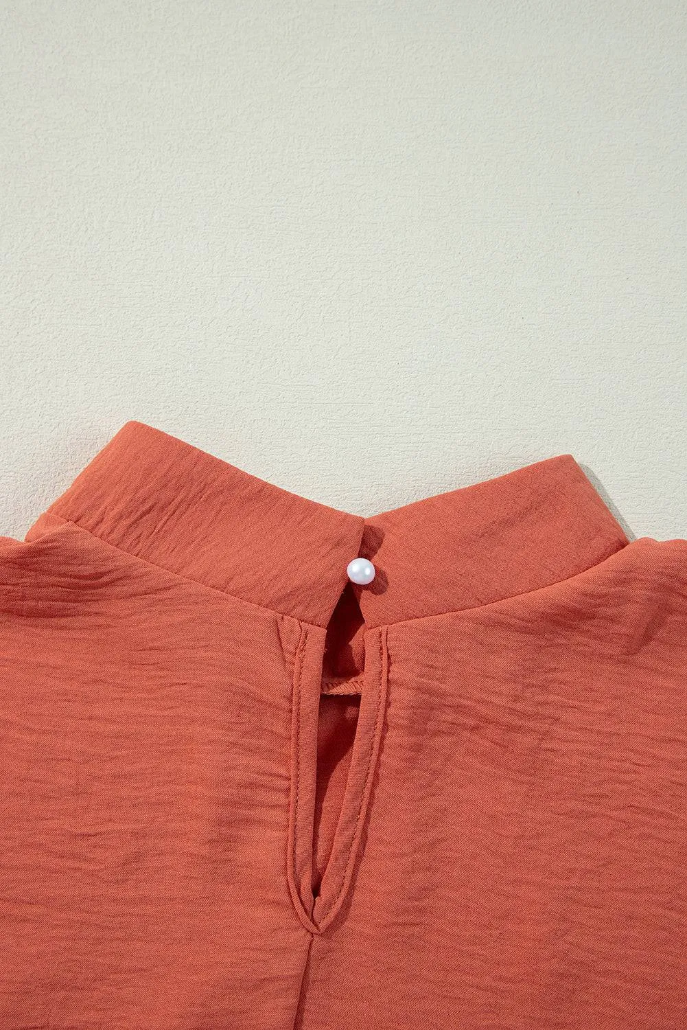 Russet Orange Swiss Dot Balloon Sleeve Loose Blouse sold by Beagle Boutique product image thumbnail 5
