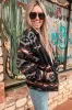 Black Aztec Printed Zip Up Collar Jacket sold by Beagle Boutique