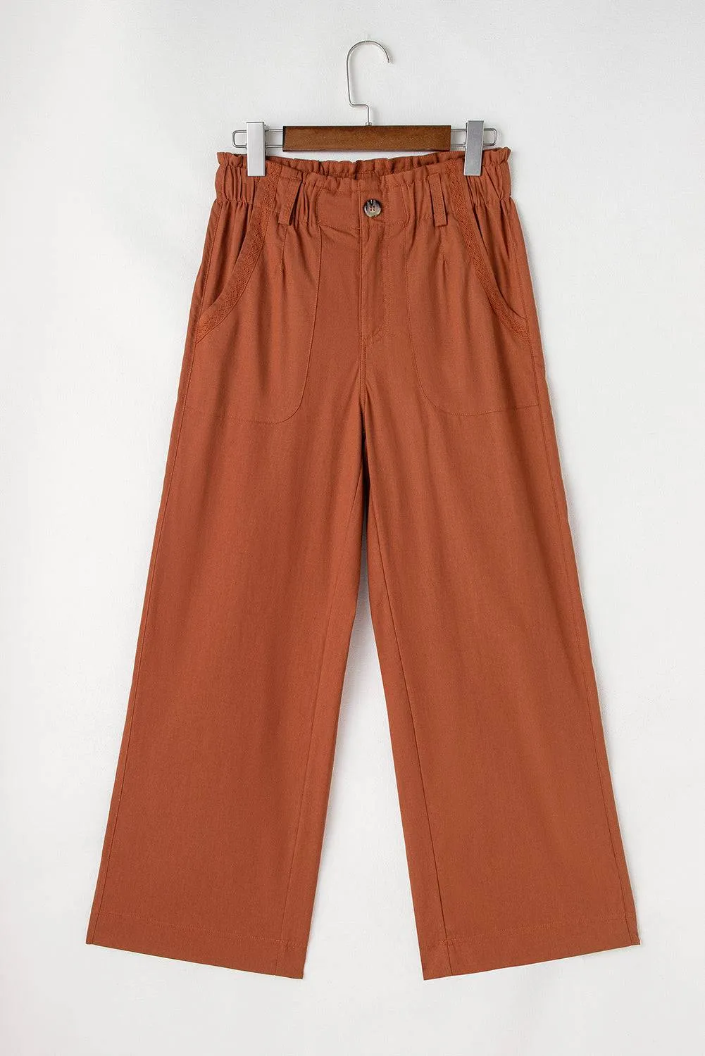 Red Dahlia Elastic Waist Pocketed Casual Straight Leg Trousers sold by Beagle Boutique product image thumbnail 3