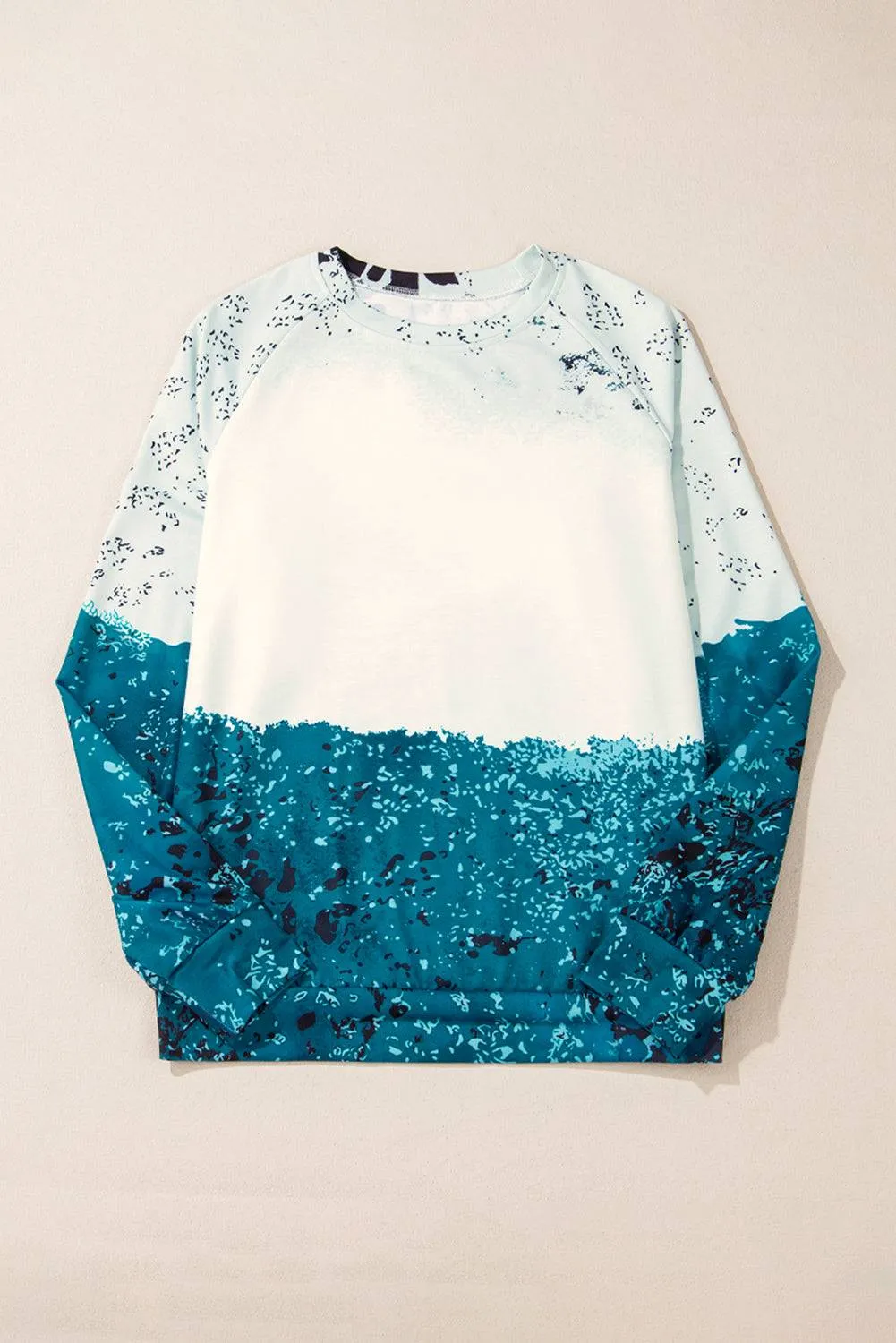 Blue Tie Dye Cow Color Block Pullover Sweatshirt sold by Beagle Boutique product image thumbnail 5
