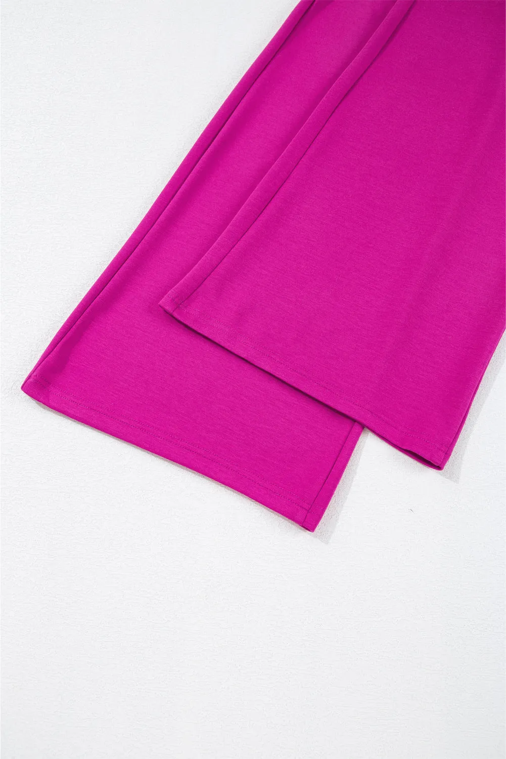Bright Pink Bowknot Strapless Wide Leg Jumpsuit sold by Beagle Boutique product image thumbnail 3