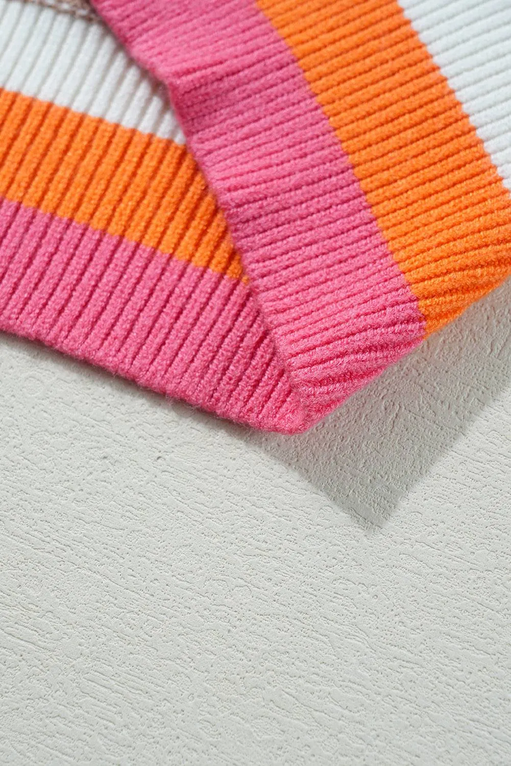 Parchment Colorblock Striped Trim Drop Shoulder Sweater sold by Beagle Boutique product image thumbnail 5