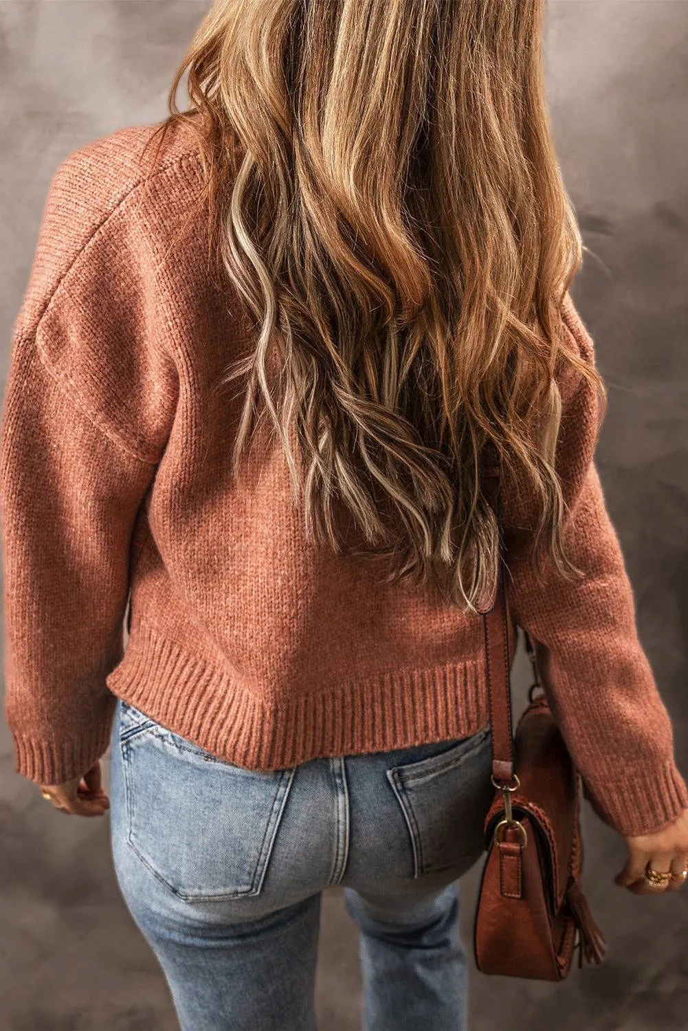 Light French Beige Drop Shoulder Open Front Cropped Cardigan sold by Beagle Boutique product image thumbnail 2