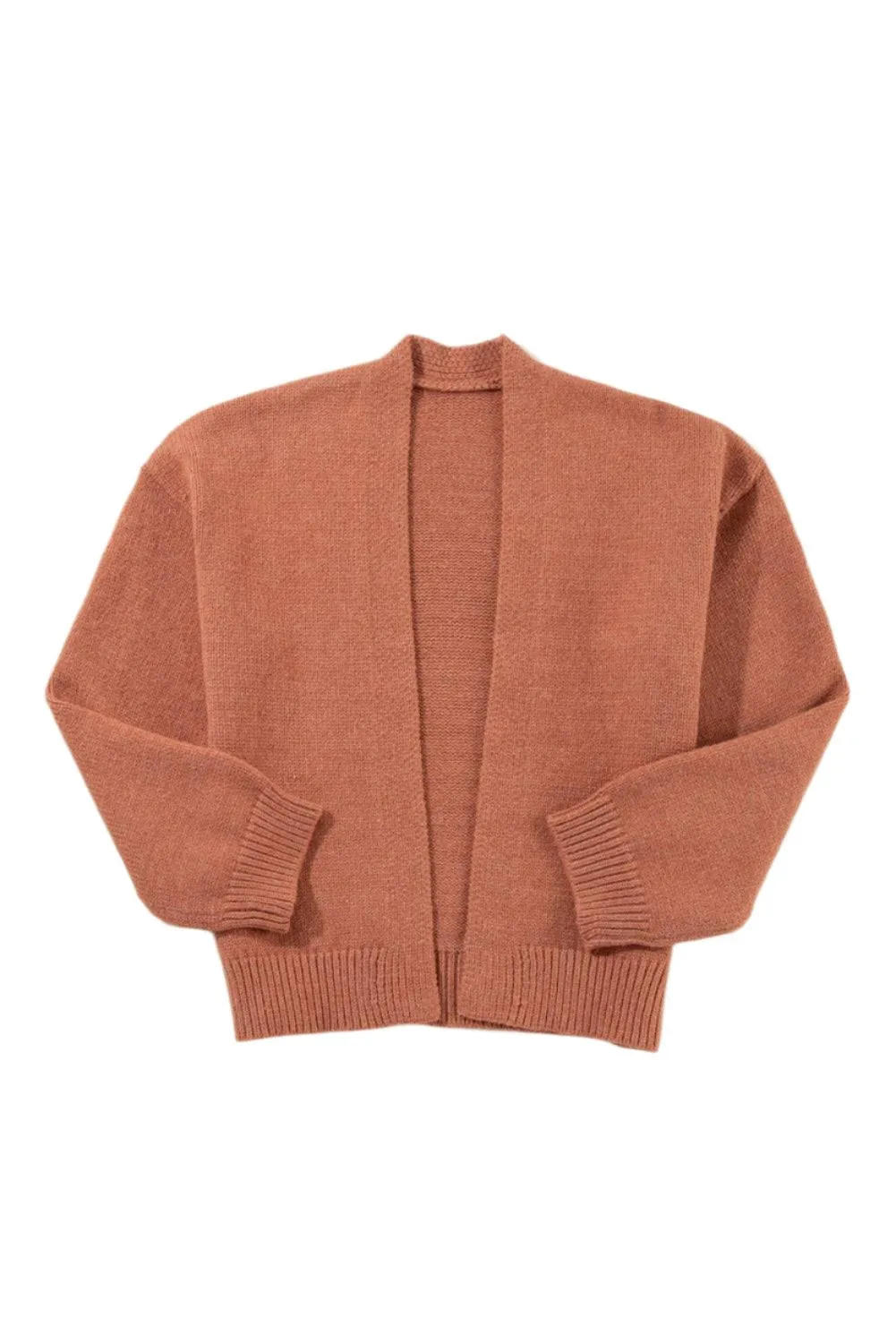 Light French Beige Drop Shoulder Open Front Cropped Cardigan sold by Beagle Boutique product image thumbnail 4