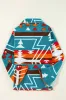 Sky Blue Aztec Printed Lapel Bell Sleeve Jacket sold by Beagle Boutique