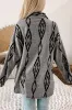 Grey Aztec Contrast Chest Pockets Loose Shacket sold by Beagle Boutique