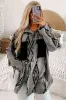 Grey Aztec Contrast Chest Pockets Loose Shacket sold by Beagle Boutique