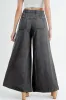 Carbon Grey Mineral Wash Button Fly Waist Wide Leg Jeans sold by Beagle Boutique