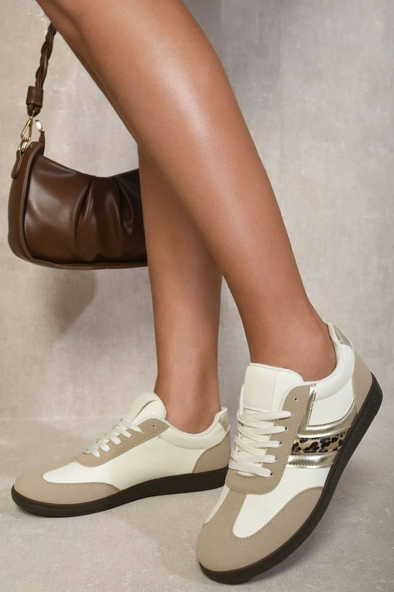 Lace Up Stripe Platform Trainers sold by Beagle Boutique