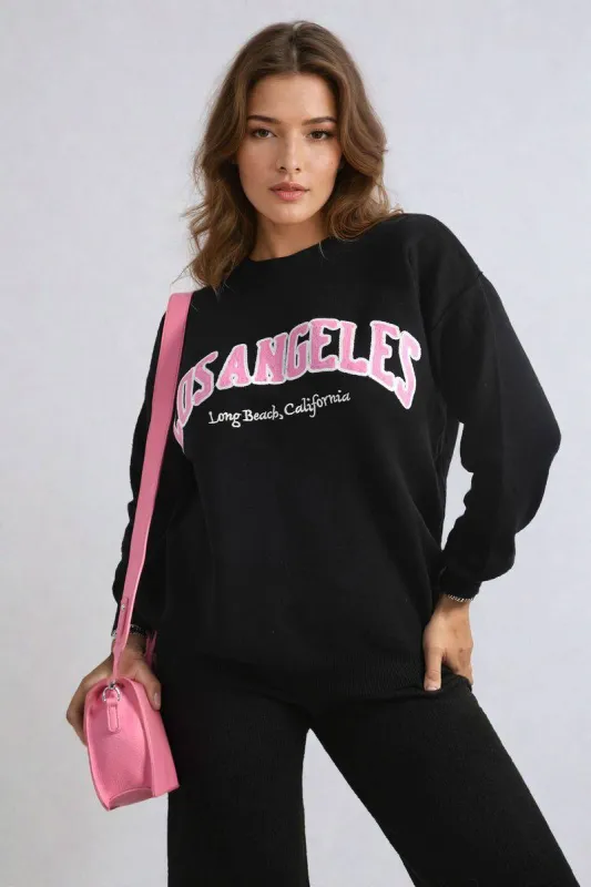 Los Angeles Graphic Long Sleeve Knitted Jumper sold by Beagle Boutique