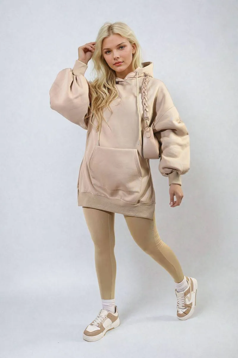 Oversized Hoodie with Side Split and Ribbed Leggings Co ord Set sold by Beagle Boutique product image thumbnail 4