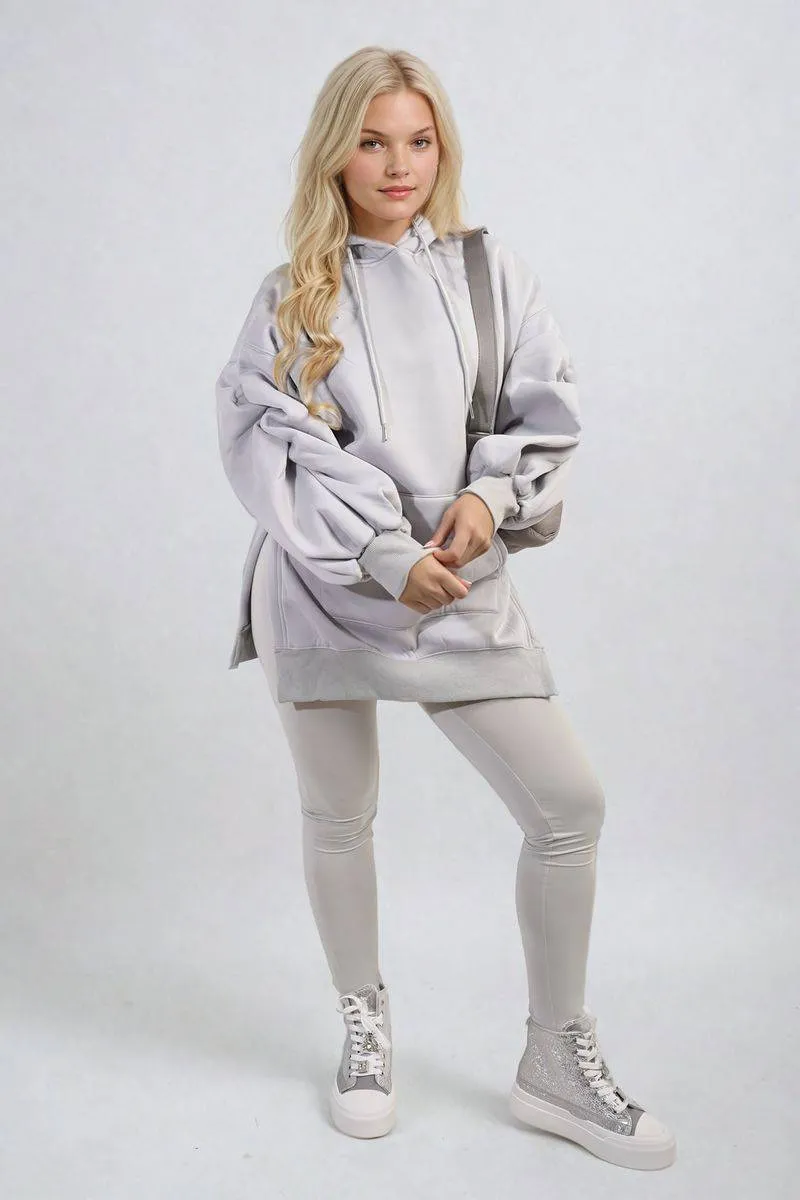 Oversized Hoodie with Side Split and Ribbed Leggings Co ord Set sold by Beagle Boutique product image thumbnail 5