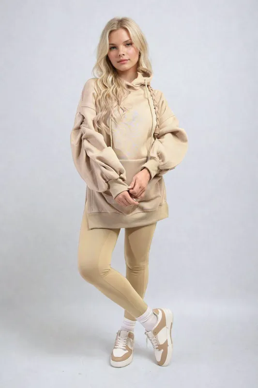 Oversized Hoodie with Side Split and Ribbed Leggings Co ord Set sold by Beagle Boutique