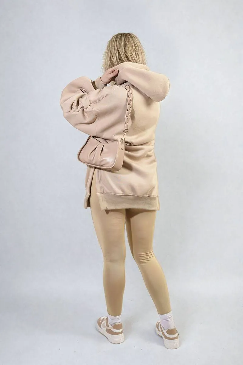 Oversized Hoodie with Side Split and Ribbed Leggings Co ord Set sold by Beagle Boutique product image thumbnail 2