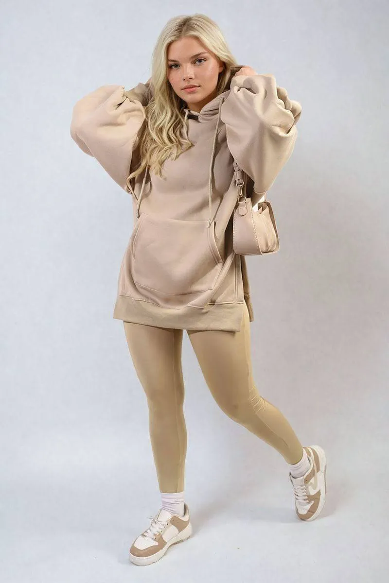 Oversized Hoodie with Side Split and Ribbed Leggings Co ord Set sold by Beagle Boutique product image thumbnail 3