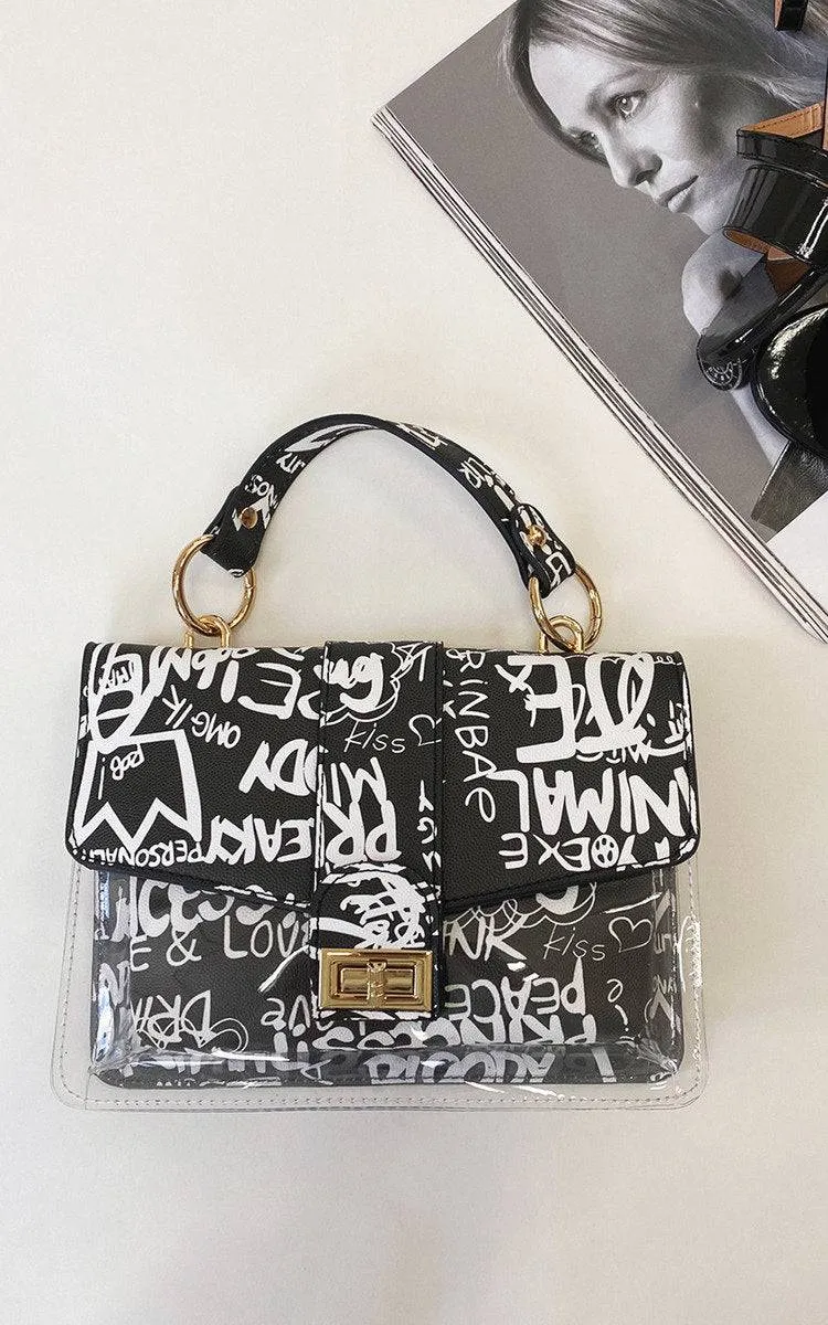 Graffiti Print Handbag sold by Beagle Boutique