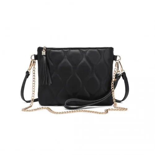 LB2247 - Miss Lulu Small PU Leather Soft Crossbody Bag - Black sold by Beagle Boutique