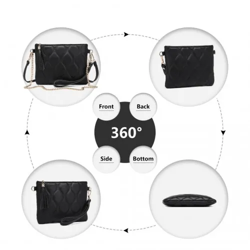 LB2247 - Miss Lulu Small PU Leather Soft Crossbody Bag - Black sold by Beagle Boutique product image thumbnail 4