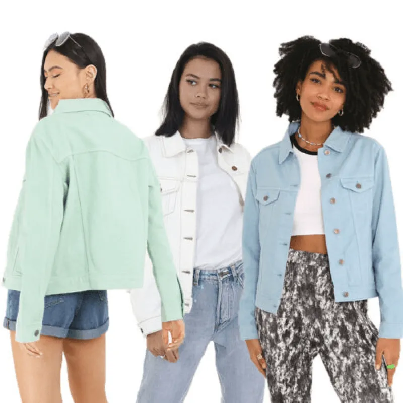 Ladies Brave Soul Blooms Denim Jacket sold by Beagle Boutique