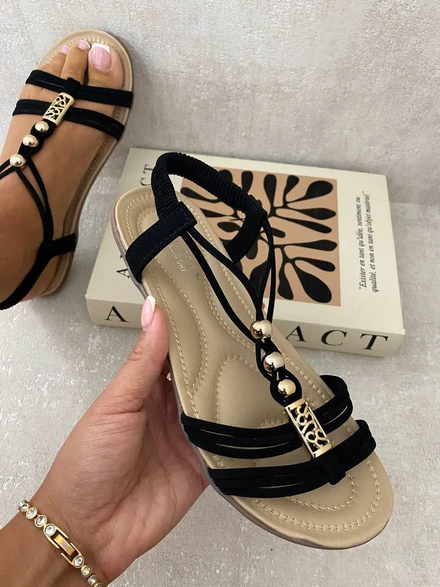 Decorative Pearl Strappy Flat Sandals sold by Beagle Boutique product image thumbnail 4