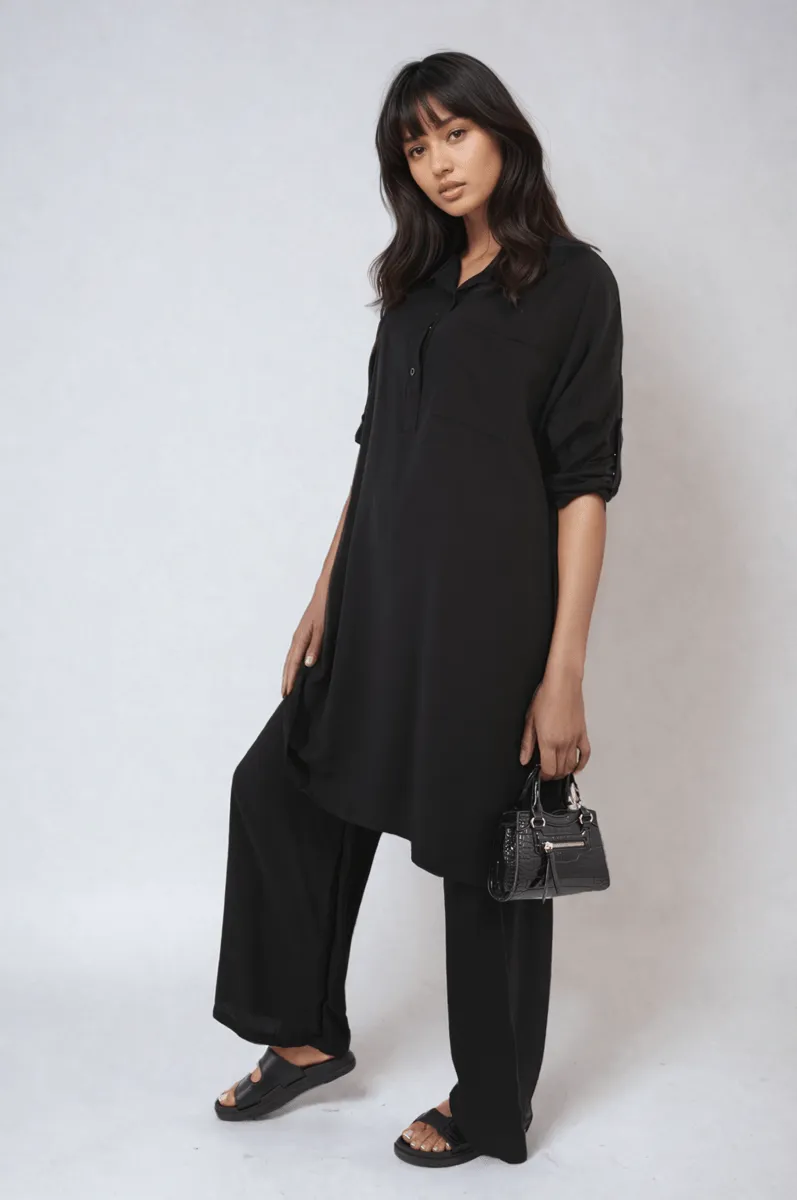 Oversized Button Front Shirt & Wide Leg Trousers Co-ord Set sold by Beagle Boutique product image thumbnail 3