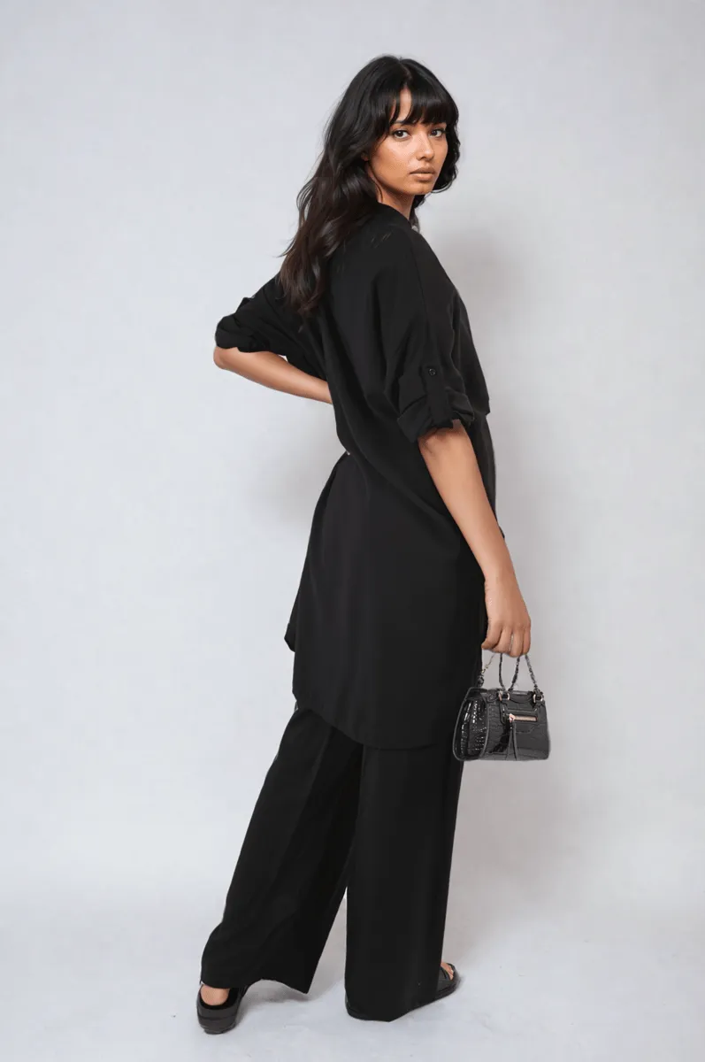 Oversized Button Front Shirt & Wide Leg Trousers Co-ord Set sold by Beagle Boutique product image thumbnail 2