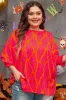 Rose Leafy Printed Smocked Lantern Sleeve Plus Size Blouse sold by Beagle Boutique