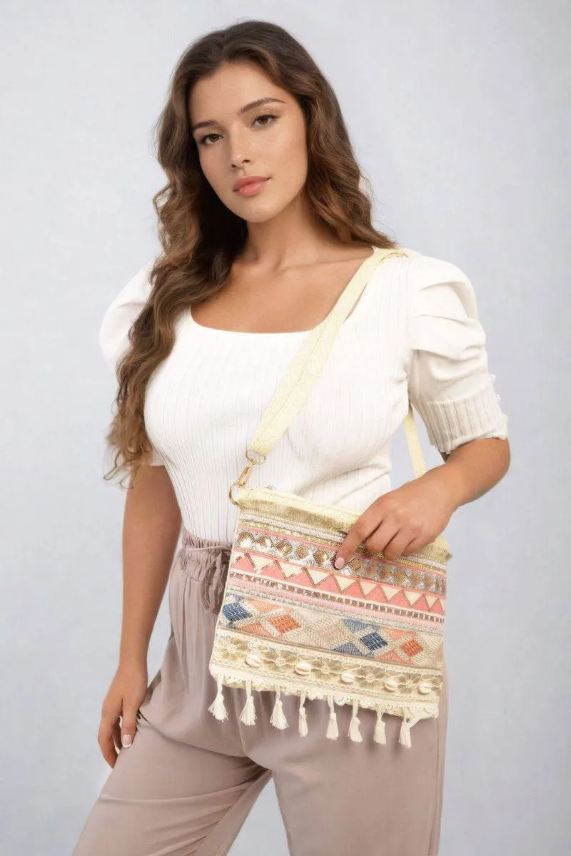 Pom Pom Boho Clutch Bag sold by Beagle Boutique product image thumbnail 2