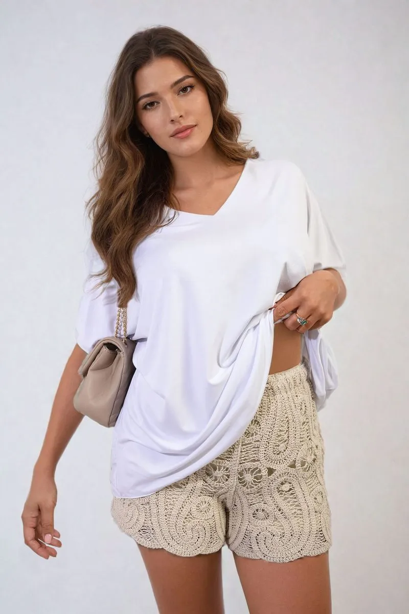 Short Sleeve V-Neck Loose Top sold by Beagle Boutique product image thumbnail 5