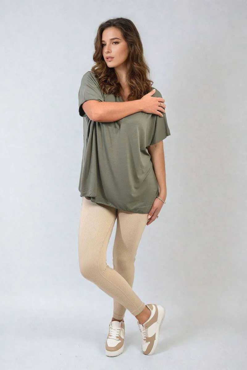 Short Sleeve V-Neck Loose Top sold by Beagle Boutique product image thumbnail 3
