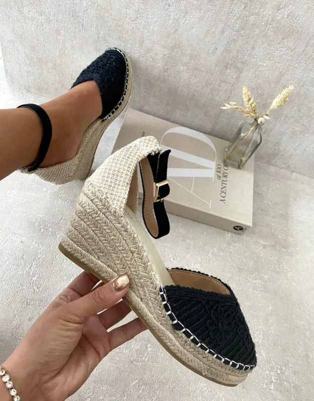 Two Tone Slingback Closed Toe Wedge Sandals sold by Beagle Boutique
