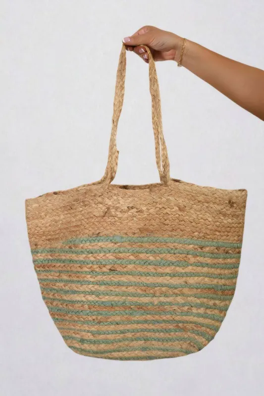 Striped Beach Braided Tote Bag sold by Beagle Boutique
